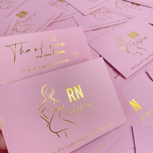 Tarjetas de Agradecimiento en Dorado Mate con Logotipo Personalizado, Impresión de Arte Lineal, Tarjetas de Agradecimiento de Marca - Product Image 6