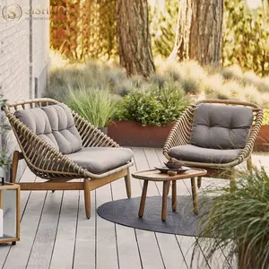 Luxus Designs Garten Außen terrasse Teakholz Sofa Stuhl Wetter beständigkeit Terrasse Set Gartenmöbel