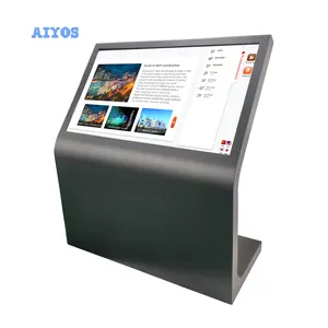 43 "L Vorm Vloerstandaard Kiosk Android Touchscreen Reclamemachine 4K Lcd Reclame Scherm Digitale Bewegwijzering