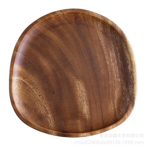 ถาดเสิร์ฟไม้ลายไม้ธรรมชาติรูปวงรีสำหรับอาหารชากาแฟตกแต่งบ้าน - Product Image 4