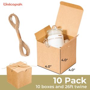 Gift Boxes Brown <b>Kraft</b> Cardboard Pop Up Gift <b>Box</b> with Lids Twine Easy Assembly for Presents Candles Mugs Ornaments Party Favors - Product Image 4