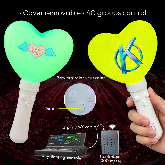Custom Lightstick Cheering Wand Wireless Remote Controller Lightstick for Events Concert Party Sport