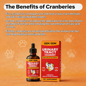 Cranberry-Tropfen für Hunde und Katzen zur Unterstützung des Harnsystems, bei Nierensteinen, Blasenbeschwerden, Harnwegsreizungen, tägliche Wellnesspflege, 60 ml (2 oz) - Product Image 2