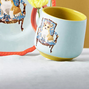 Creative Cute Gift Luxury Cartoon Dog Ceramic Mug With Red Handgrip <strong>Husky</strong> Doggy Pattern Bone China Coffee <strong>Cup</strong> - Product Image 3