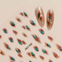 Autocollants 3D en relief vintage à imprimé léopard doré pour nail art, autocollants adhésifs en feuille d'or pour ongles, vente en gros