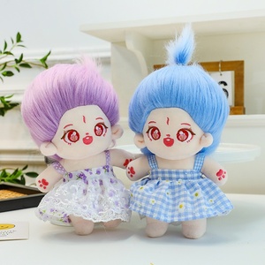 Ropa <span class=keywords><strong>Kawaii</strong></span> personalizada de 8 pulgadas, muñecos de peluche de algodón suave orgánico, juguete relleno de algodón PP hecho a mano para <span class=keywords><strong>niñas</strong></span> - Product Image 2