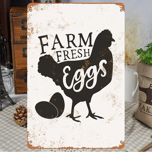 Rustique maison ferme 20*30CM Vintage métal signes en gros personnalisé ferme mur décor signe frais oeuf étain signe Animal métal affiche - Product Image 6