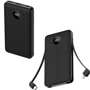 Nouvelle batterie externe portable ultra-fine 10000 mAh avec charge rapide, écran LED <span class=keywords><strong>et</strong></span> câble intégré pour téléphone, alimentation PD 22,5 W - Product Image 1