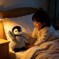 Peluche pingouin lestée, animal en peluche rempli de perles de verre, peluche lestée douce pour apaiser les enfants