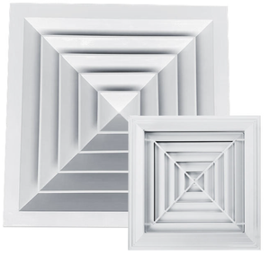 Алюминиевый съемный квадратный диффузор, 4-канальный съемный диффузор с заслонкой, потолочный диффузор для кондиционера - Product Image 4