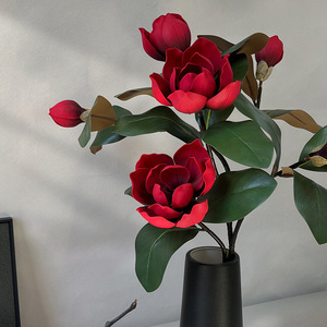 Flores Artificiales de <span class=keywords><strong>Magnolia</strong></span> de Plástico EVA Estilo Chino, Modelo QM-GYL03, para Bodas, Hoteles y Restaurantes - Product Image 2