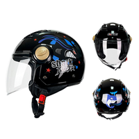 Casques de moto homologués DOT en ABS pour homme et femme, casque de moto ouvert 3/4, double visière