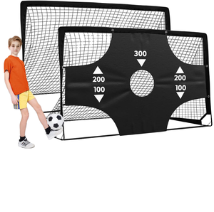 Portería de Fútbol Plegable Portátil de Acero - 6x4 pies, Equipo de Entrenamiento para Jardín, Incluye Balón de Fútbol, Tela de Objetivo para Marcar, Conos - Product Image 1