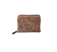Tas Kulit Asli Vintage Motif Bunga Barat Lukis Tangan, Merek Desainer, Aksesoris Dompet Wanita untuk Musim Panas