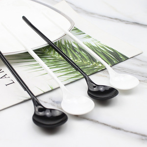 Disposable Long-Handled Plastic Spoons For Herbal Jelly Ice Cream Milk Tea Dessert Shops - Product Image 1