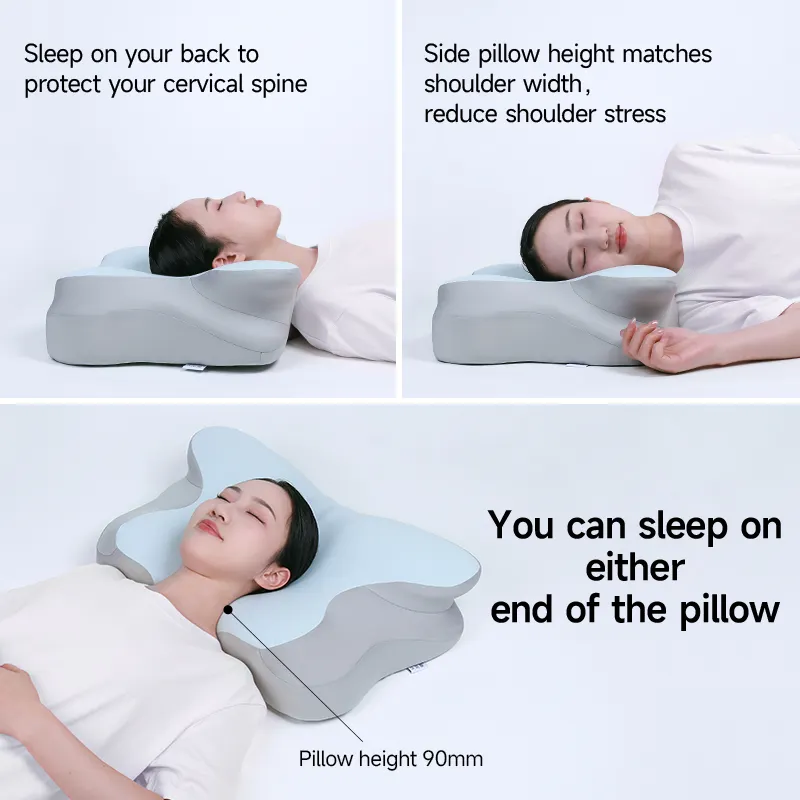 New Bed pillow OEM ODM Cervical Contorted Orthopedic Sleep Pillow Other functions Memory sponge pillow