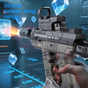 Nouveau <span class=keywords><strong>pistolet</strong></span> à <span class=keywords><strong>eau</strong></span> UZI à longue portée, à tir rapide, avec lumière électrique, en plastique ABS, unisexe, pour les enfants de 8 à 13 ans, pour les combats d'<span class=keywords><strong>eau</strong></span> en plein air - Product Image 3