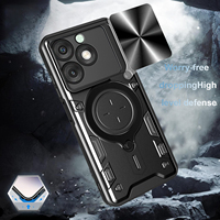 Meilleure vente caméra protecteur couverture complète charge sans fil magnétique béquille armure coque de téléphone pour Itel A50 4G A60 A60S A70