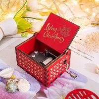 Caja de Música de Madera Moderna Minimalista con Manivela, Impresión UV Pintada, Regalo de Cumpleaños al por Mayor