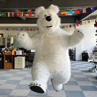 Costume de mascotte animale personnalisable, ours blanc, personnage de film, gonflable de Noël pour adultes