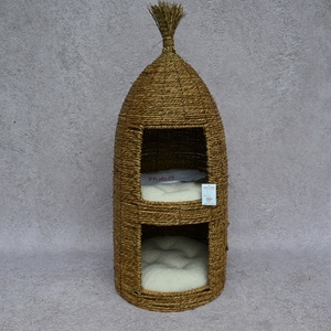 <span class=keywords><strong>Lit</strong></span> pour chat en corde d'herbe tressée à la main, double couche, artisanal, maison pour animaux <span class=keywords><strong>de</strong></span> compagnie, condo pour chaton en corde d'herbe faite à la main avec coussins - Product Image 6