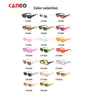 Gran oferta, gafas de sol rectangulares pequeñas Vintage para mujer y hombre, Unisex enmarcadas de tamaño pequeño gafas de sol, gafas de sol con logotipo personalizado a la moda Ins - Product Image 5