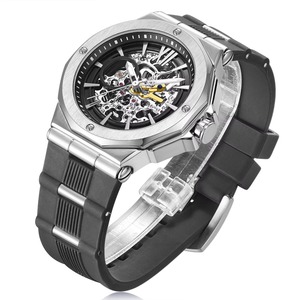 Relojes Mecánicos de Pulsera con Diseño de Esqueleto para Hombre, Correa de Silicona, Relojes Deportivos Luminosos con Movimiento Automático - Product Image 5