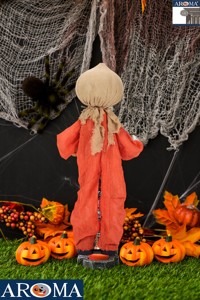 Décoration d'Halloween : Homme Citrouille Animé Effrayant de 80 cm avec Son et Bras Articulés pour Halloween - Product Image 3