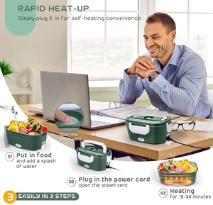 110V/12V Digital Stainless Steel Liner Food Grade Car Portable Pluggable Desktop Kids Heating Insulated Electric Lunch <b>Box</b> Carry - Product Image 6