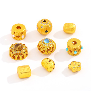 NANTONG Cuentas espaciadoras de aleación chapadas en oro antiguo de tamaño mediano para accesorios de joyería DIY - Product Image 5