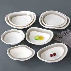 Assiettes en mélamine Xiangyuanmei, assiettes à collation imitation porcelaine pour usage commercial, assiettes à plats froids pour restaurants et hôtels - Product Image 1