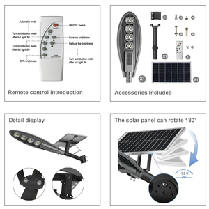 Ip65 Étanche En Plein Air <span class=keywords><strong>Lampadaire</strong></span> 50W 80W 100W 150W 200W Tout En Un Led Intégré Solaire Rue Lumière - Product Image 4