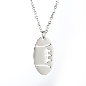 Nuevo colgante de Rugby hueco de acero inoxidable lindas cadenas de cobre llave flor regalo religioso diamante circón collar deportivo - Product Image 4