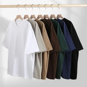 เสื้อยืดคอกลมแขนสั้นทรงครอปทรงบ็อกซี่สำหรับผู้ชาย ผ้าฝ้าย 100% หนานุ่ม พิมพ์ลายตามสั่ง - Product Image 1