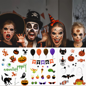 Tatuaje <span class=keywords><strong>de</strong></span> Maquillaje <span class=keywords><strong>de</strong></span> Halloween <span class=keywords><strong>de</strong></span> Alta Calidad, No Tóxico, Adhesivo Decorativo para Niños, <span class=keywords><strong>Precio</strong></span> <span class=keywords><strong>de</strong></span> Fábrica, Aplicación Temporal <span class=keywords><strong>en</strong></span> <span class=keywords><strong>el</strong></span> Rostro, Papel Seguro - Product Image 1