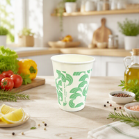 Gobelets à café en papier jetables à paroi simple avec logo personnalisé imprimé, écologiques et compostables, pour boissons chaudes à emporter, avec couvercle