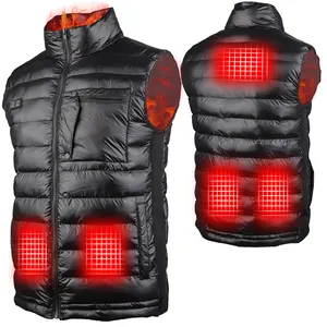 Unisex Thermal Down Waistcoat Rechargeable Battery Heated Vest For Hiking