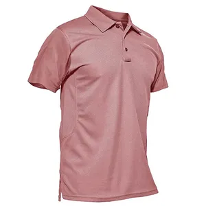 Garment Manufactures Polyester Men's Quick Dry Polo Shirts Custom Logo Moisture Wicking Casual Tactical Golf Polo Shirt Male