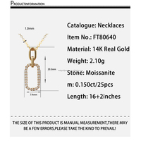 Bijoux fins pendentif 14K Au585 or massif Moissanite colliers femmes bijoux cadeau 14k or jaune chinois or femmes collier