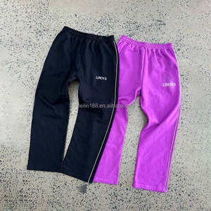 Custom 100% Cotton Crew Neck <b>Sweater</b> and Sweatpants <b>Set</b> 3m Reflective Stripe Sweatsuit Jogging <b>Set</b> Design Tracksuit Manufacturer - Product Image 3