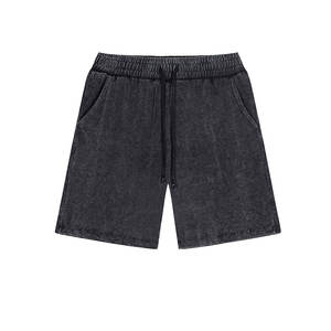 Loose Fit Custom Logo Unisex Sólido Secado rápido Vintage Streetwear Hombres Acid Wash 358GSM 100% Pantalones cortos de algodón - Product Image 4