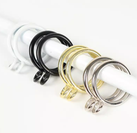Anneau de rideau noir d'usine, solide, 32mm 38mm, en acier inoxydable, connecteur de boucle de bracelet à fermoir OT pour accessoires DIY, vente en gros