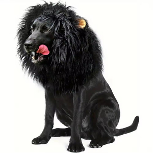 Gorro de poliéster sólido para perro con orejas de león y diseño de felpa para accesorios de mascotas de invierno/primavera/Halloween - Product Image 1