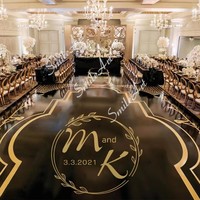 Revêtement de sol en vinyle brillant amovible sur mesure 16*16 pieds 	   Vinyle adhésif amovible pour la décoration de la piste de danse, décoration de mariage