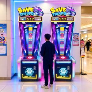 เครื่องเล่นเกมอาร์เคดแบบหยอดเหรียญรับตั๋วแลกของรางวัล รุ่น "Save the UFO Reaction Test" สำหรับห้างสรรพสินค้า - Product Image 1