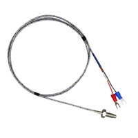 Sonde de température à thermocouple de type K avec vis M6, câble tressé de 1m, 2m, 3m pour four industriel, fournaise, CVC
