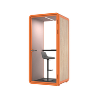 Cabines de bureau insonorisées fabriquées par panneaux acoustiques en bois cloisons de bureau maison préfabriquée de luxe avec chaise ordinateurs