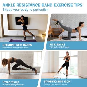 कफ ग्लूट्स वर्कआउट होम और जिम वर्कआउट उपकरण पैरों के प्रतिरोध बैंड के साथ किकबैक के लिए एमआर एंकल रेजिस्टेंस बैंड - Product Image 6