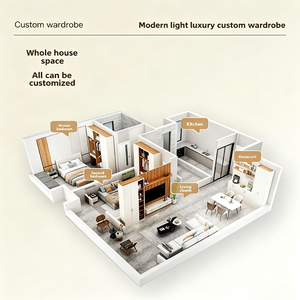 <span class=keywords><strong>Armario</strong></span> Minimalista de Madera de Nogal Negro con Esquinas Curvas, <span class=keywords><strong>Armario</strong></span> Personalizado de Madera Sólida para Dormitorio Principal, Muebles para Toda la Casa - Product Image 6