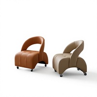 Nouveau design, fauteuil lounge en cuir PU, pivotant, avec roulettes, dossier confortable, personnalisable, meubles de salon pour la maison